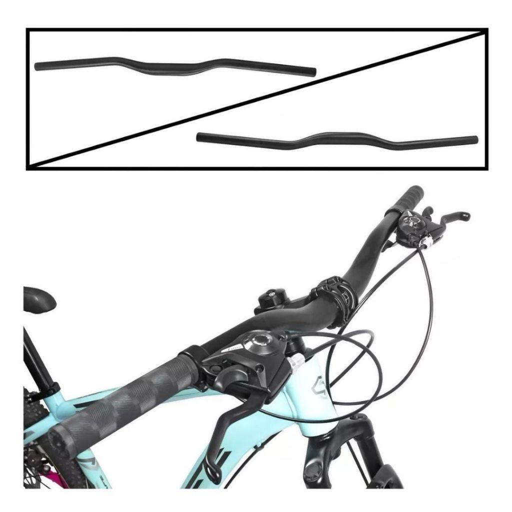 Guidão Bicicleta Curvo Gts Bike Mtb De 31.8mm Resistente Preto Fosco