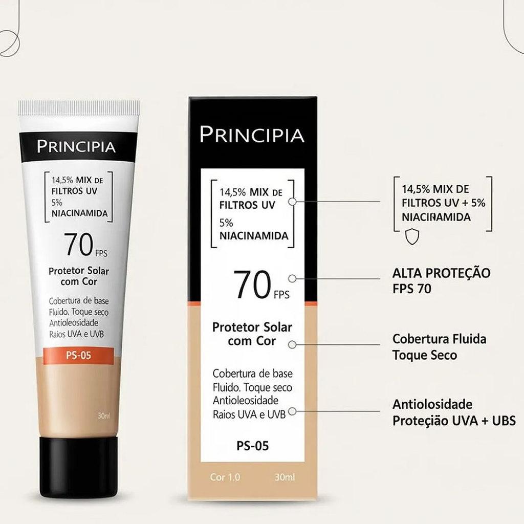 Protetor Solar Principia Niacinamida Fps70 Cor 1.0 Ps-05 30ml