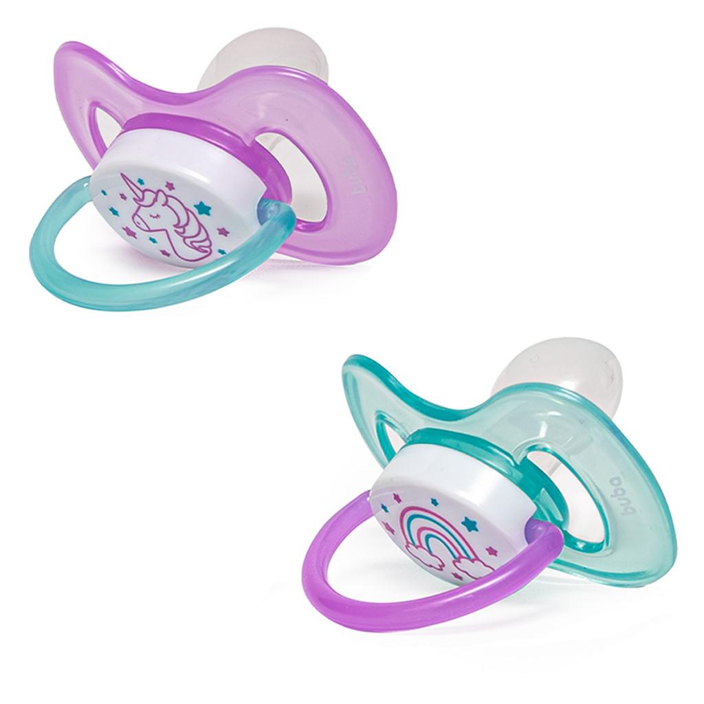 Kit 2 Chupeta Comfort Buba Tamanho 2 Noturna Unicórnio