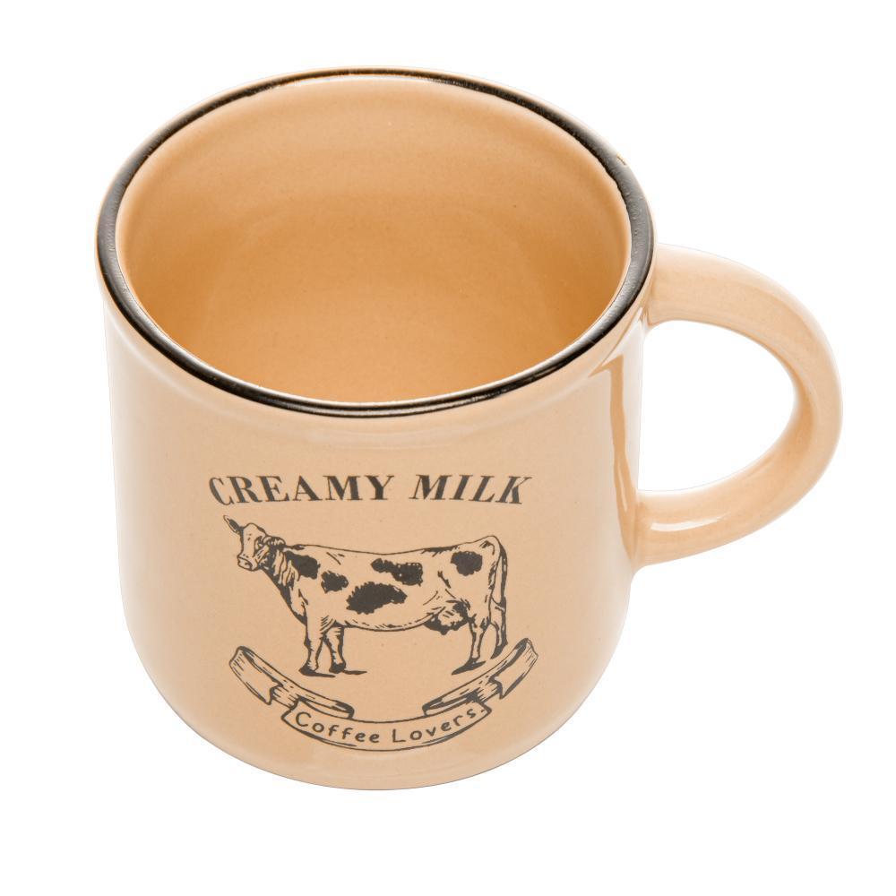 Caneca Creamy Milk Lyor 180ml Bege Cerâmica