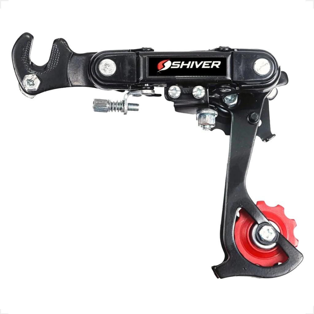 Cambio Traseiro Com Gancheira Shiver Compativel Tipo Shimano 6v 7v Bicicleta Bike Catraca