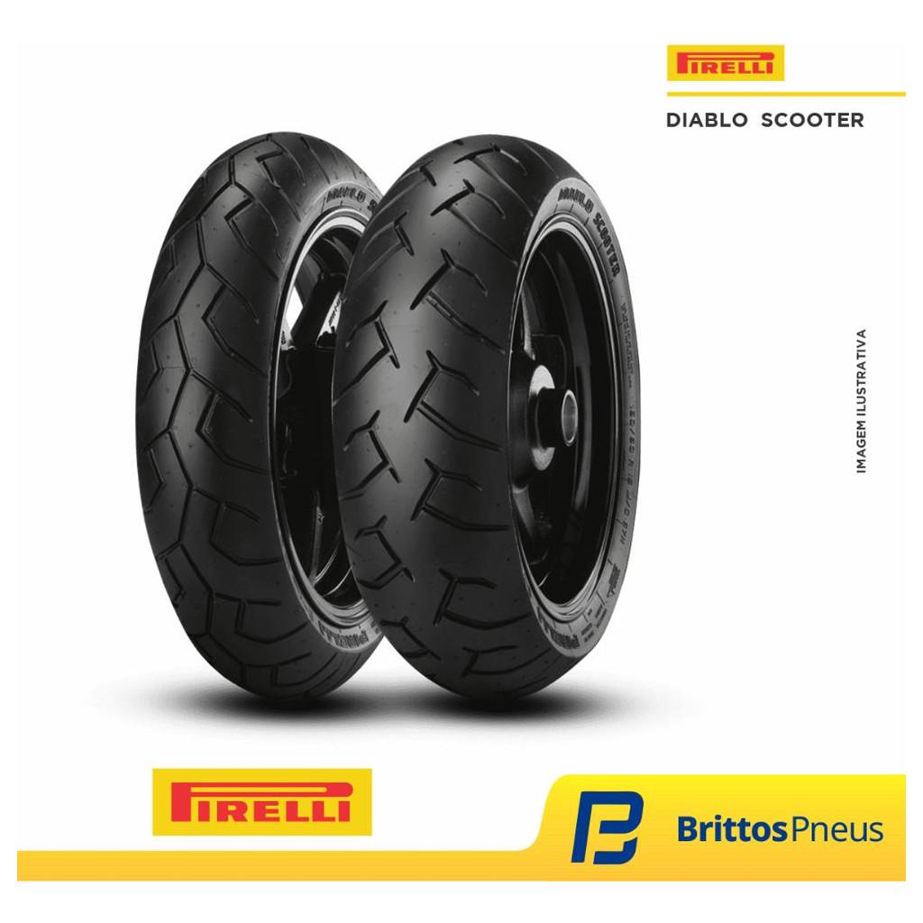 Kit 2 Pneus Moto Pirelli Aro 14 Diablo Scooter 100/80-14 48P + 120/70-14 61P Tl