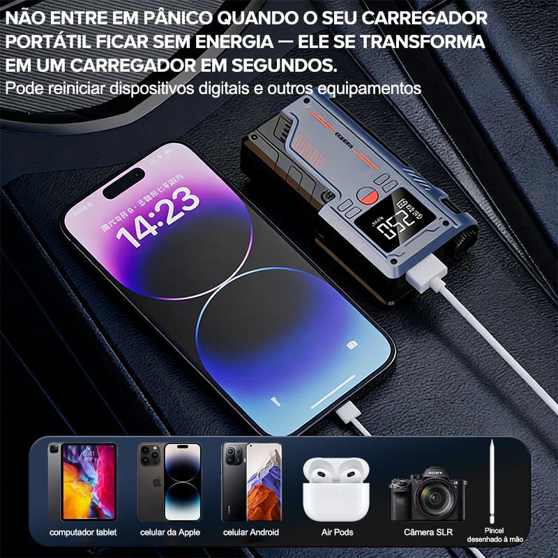 Jmjn Compressor De Ar Portátil 150psi Digital 12000mah Lcd Recarregável Para Carro Moto Bike