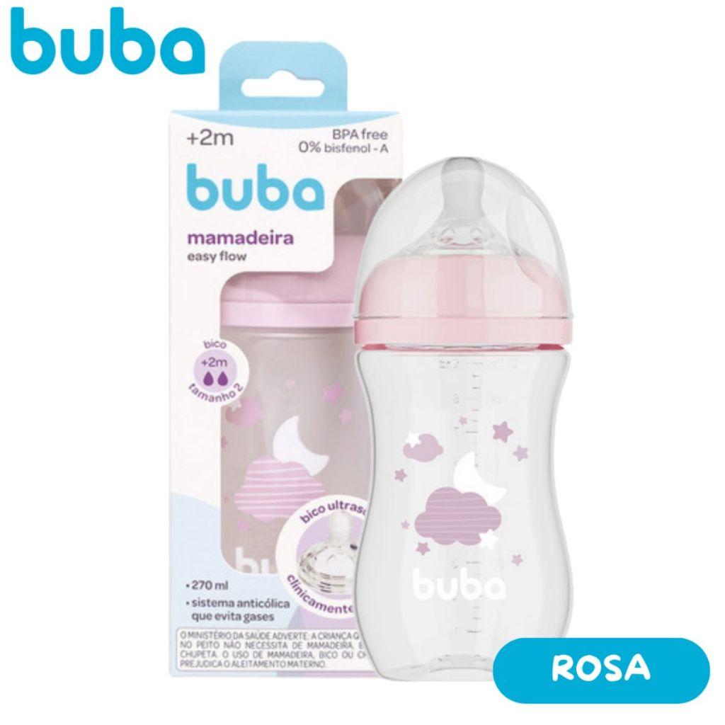 Mamadeira Buba Infantil 270ml Easy Flow Anticólica +2m