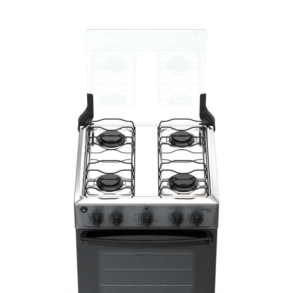 Fogão 4 Bocas Atlas Mônaco PLUS Mesa De Inox Bivolt