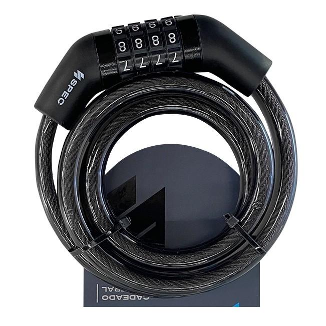 Cadeado Espiral Tranca Trava Bike Moto Proteção Anti Furto Roubo 12x1200mm Segredo 4 Digitos Spec Importado 1o Linha