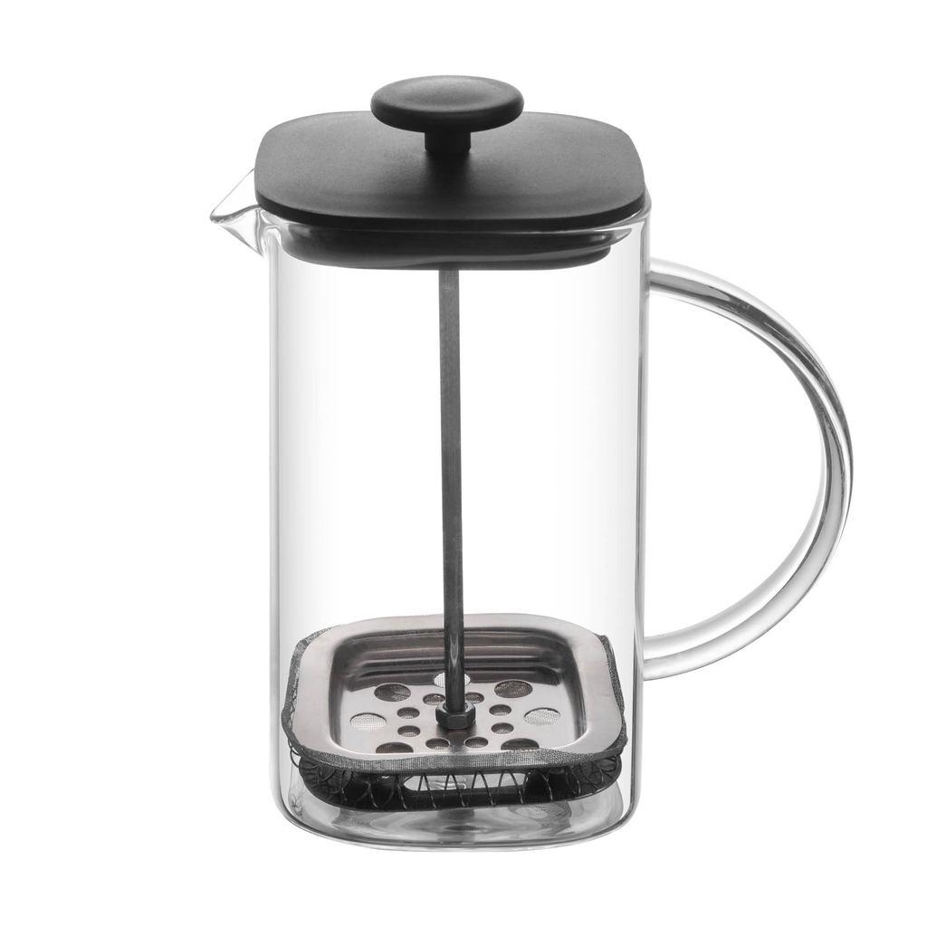 Cafeteira Francesa Prensa De Vidro Borossilicato 700ml Quadratta Tampa Preta - Lyor