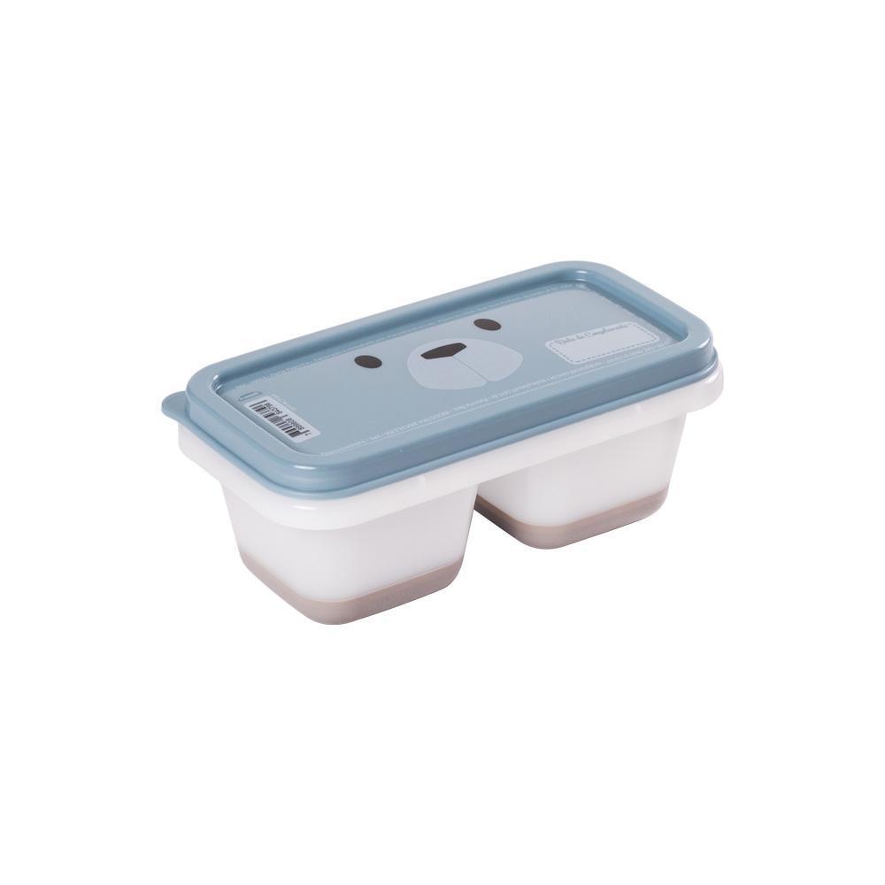 Pote Porta Papinha 2 Divisórias Bear Azul Plasútil