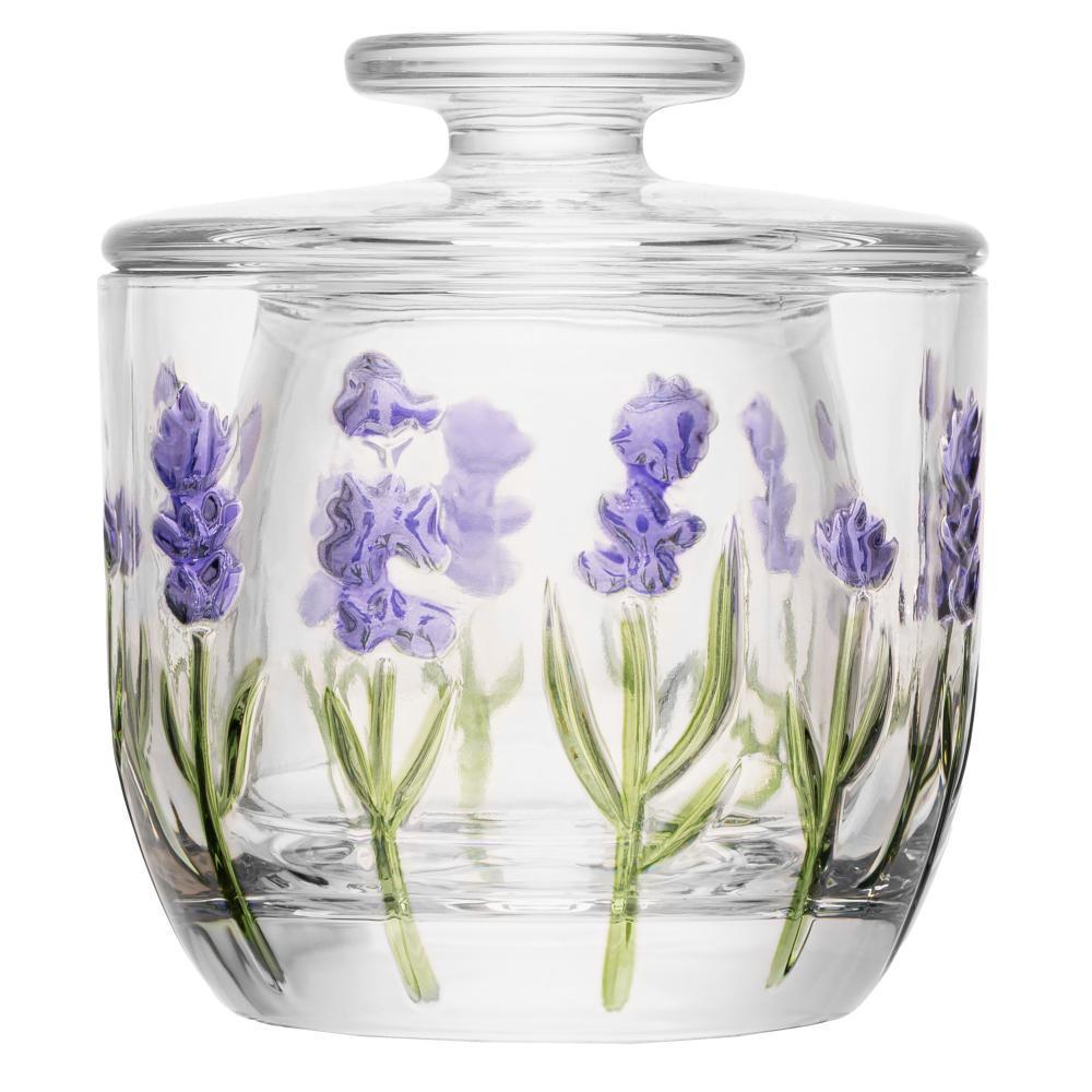 Manteigueira Francesa Lyor Lavanda Hand Painting Cristal