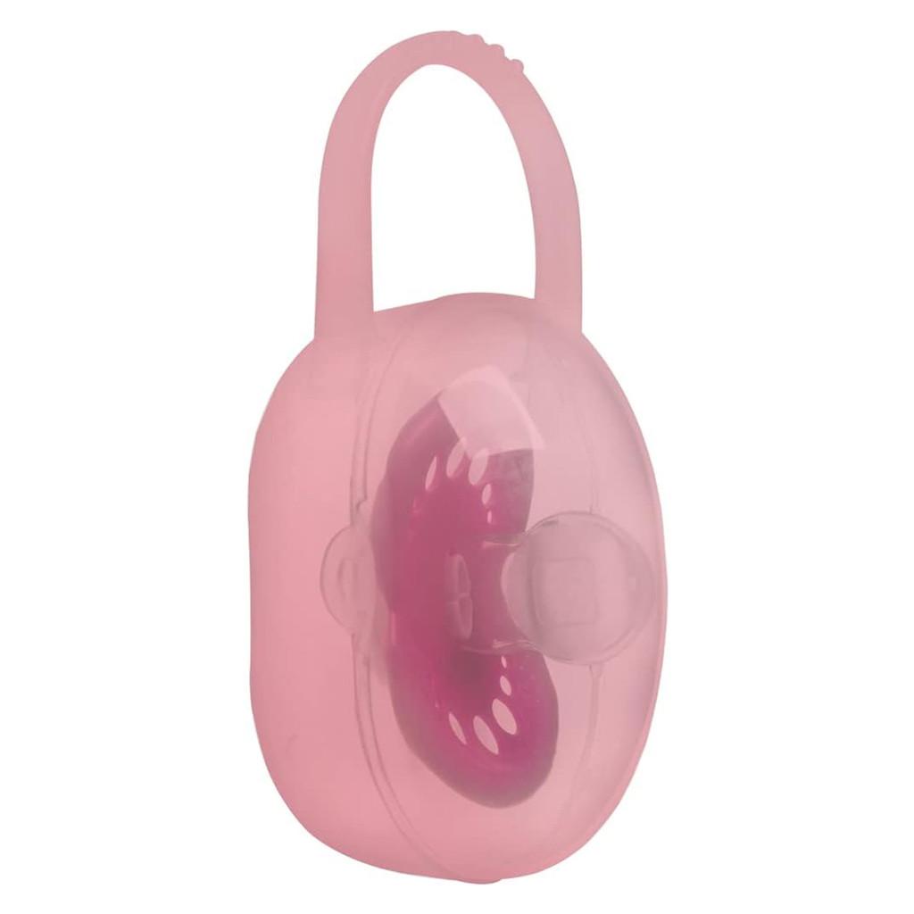 Porta Chupeta Com Alça Plástico Bebê Infantil Rosa Buba