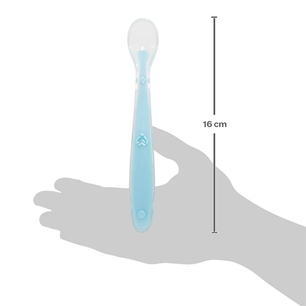 Kit 2 Colheres Silicone Buba Alimentação Bebê Azul/verde