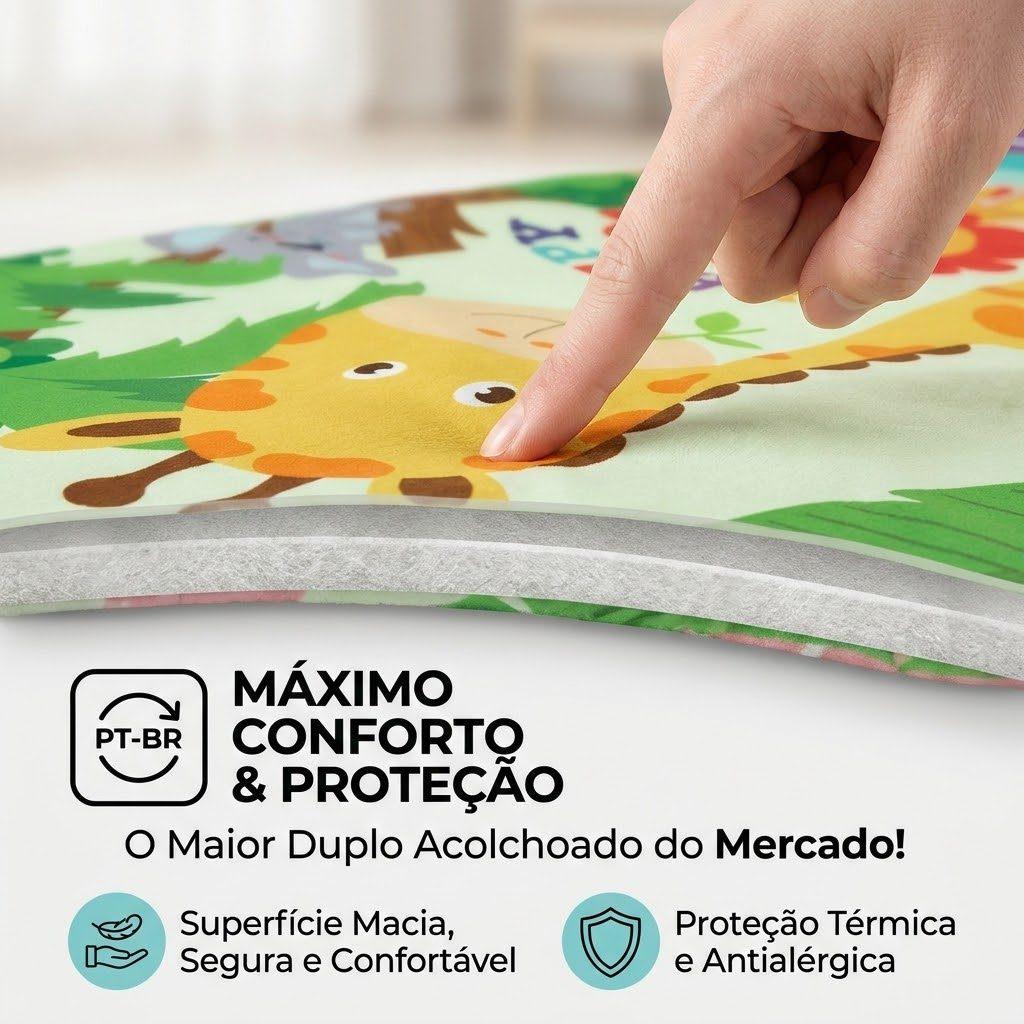 Tapete De Atividades Interativo Acolchoado Bebê Piano Musical Tecido Poliéster Antialérgico Kizumba