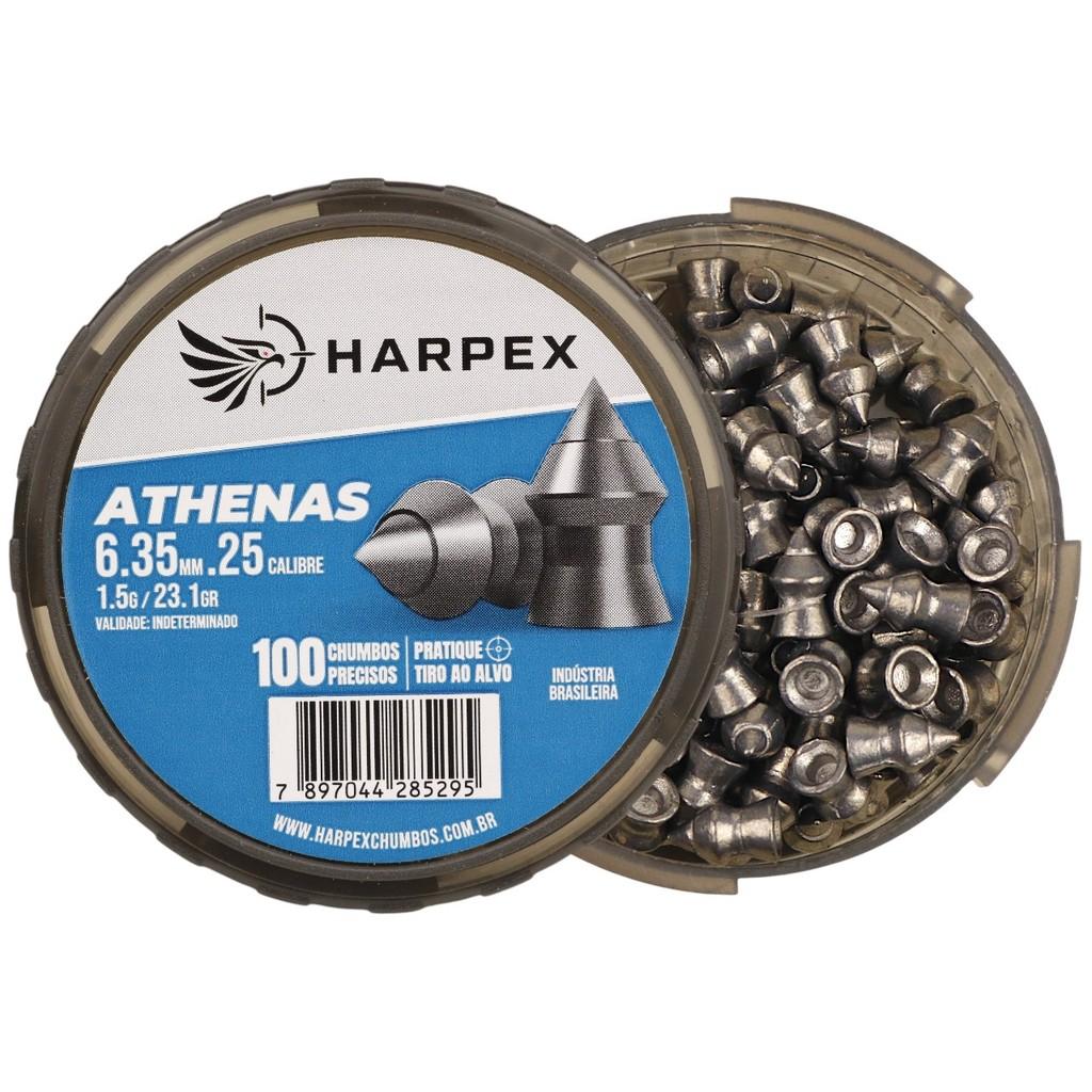 Chumbinho Harpex Athenas Precisão E Penetração 6.35mm (.25) - 100un
