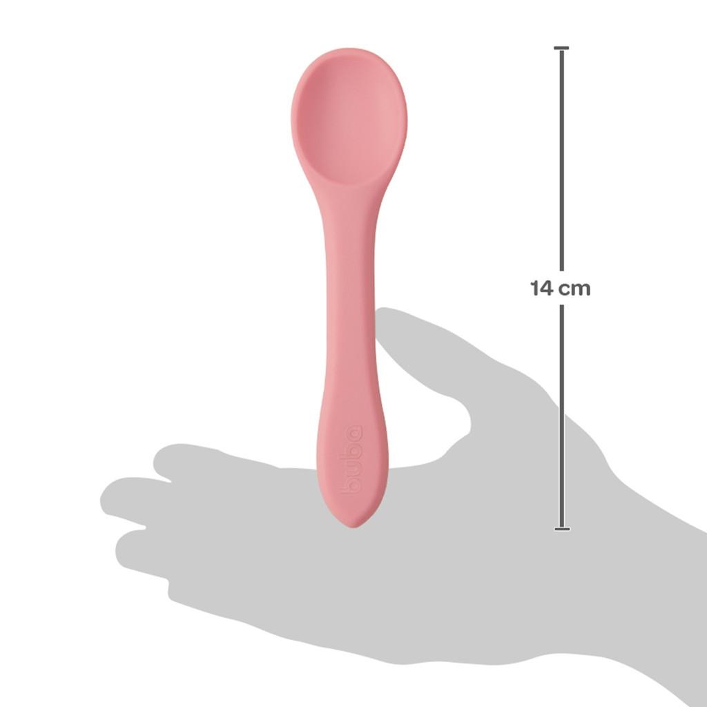 Colher Flexível Rosa Em Silicone +6 Meses Buba