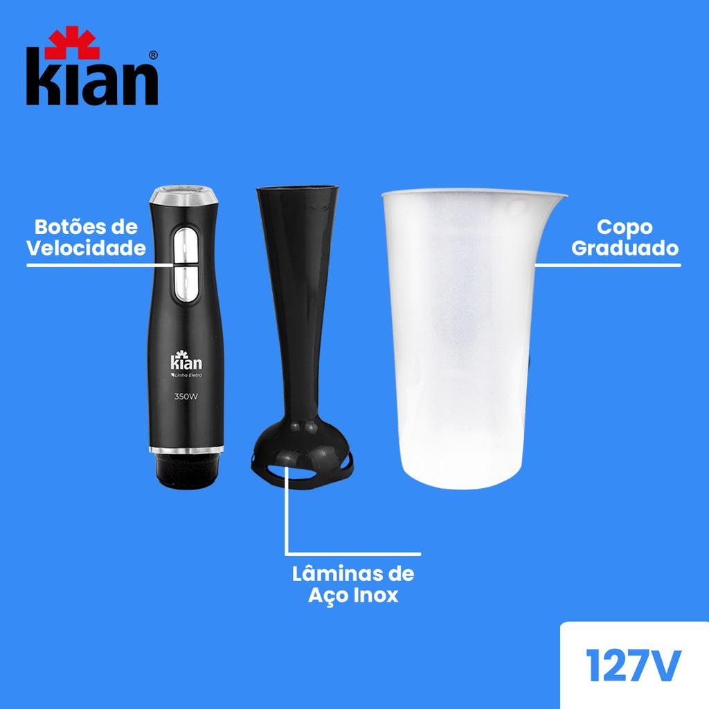 Mixer 2 Velocidades 350W Preto Com Copo 700ml Kian - 127V
