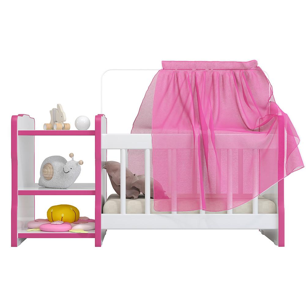 Berço Para Boneca Cristal Princesas C02 Brinquedo Infantil Branco Rosa - Lyam Decor