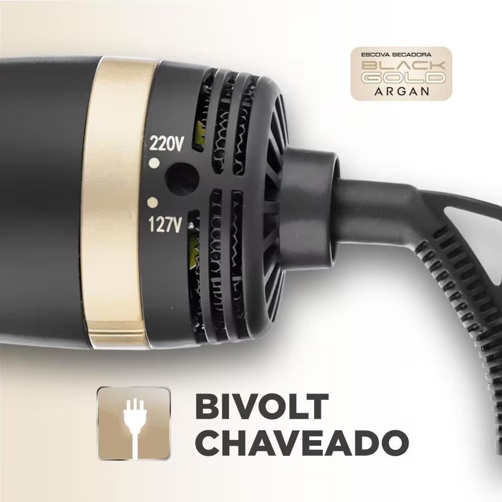 Escova Secadora Black Gold Argan Es-15 1200w Mondial