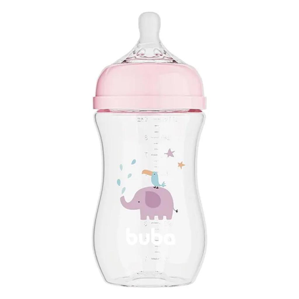 Mamadeira Buba Easy Flow Elefante Rosa 270ml