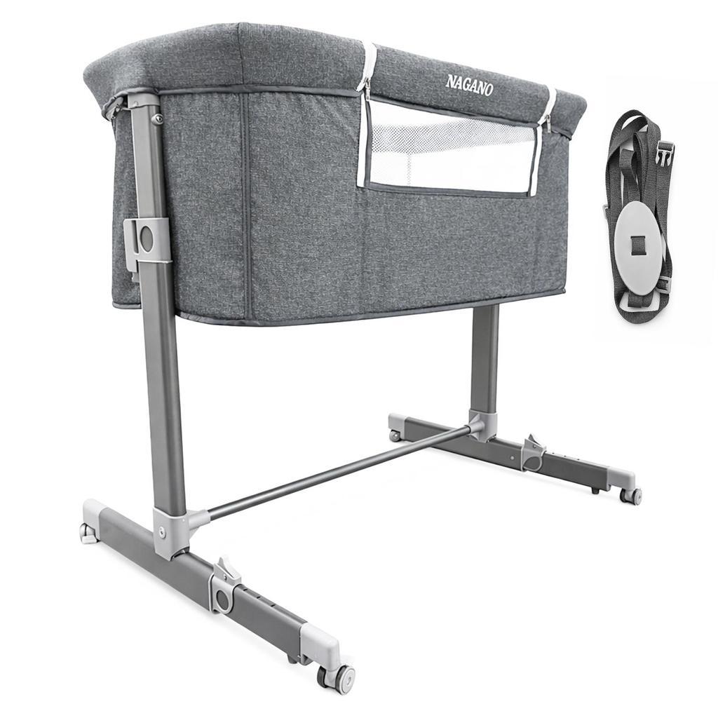 Berço Portátil Moisés Cercado 0-15kg Desmontável Co-bed Com Bolsa De Transporte Cinzaazul