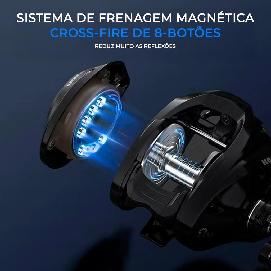 Carretilha De Pesca Megatron 200 Black 8 Rolamentos - Kastking