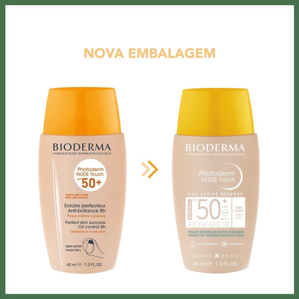 Bioderma Photoderm Nude Touch Mineral FPS 50+ 1.0 - Protetor Solar Facial Com Cor 40ml