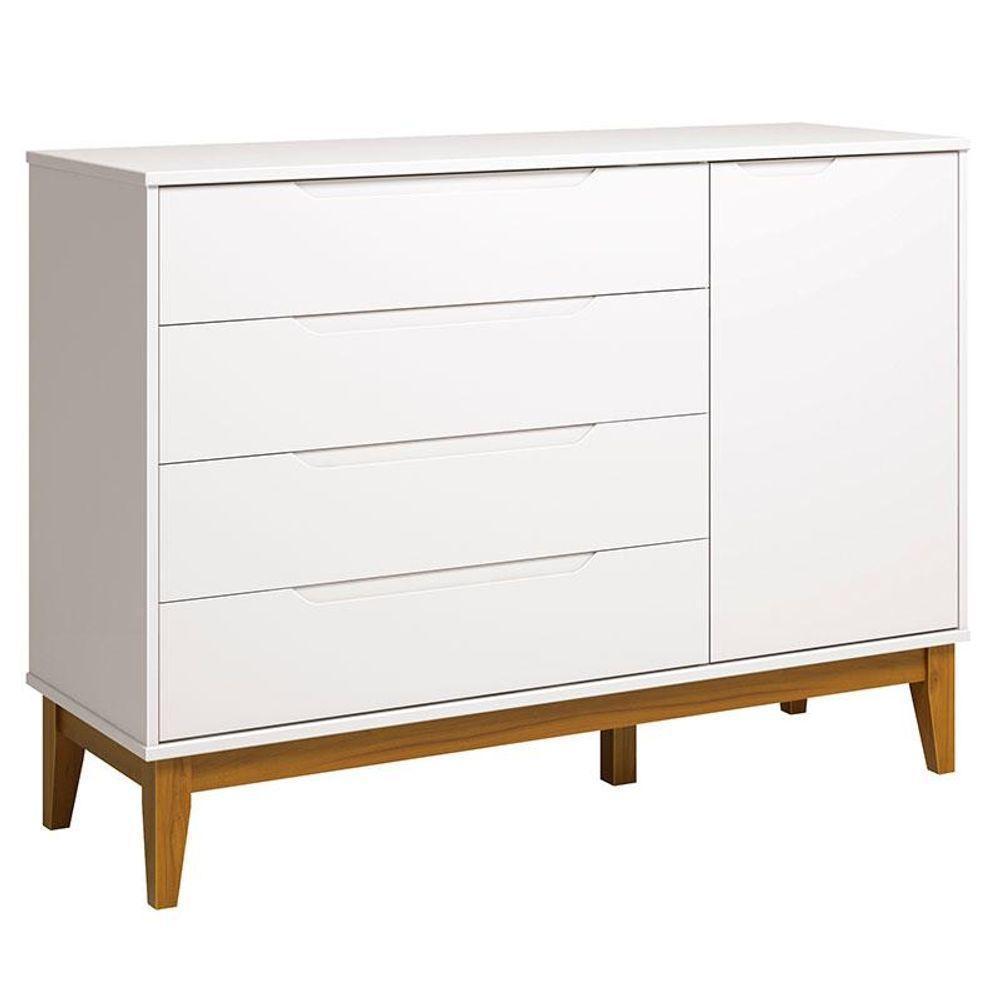 Berço Americano Cômoda Porta Classic Elfe Branco Acetinado Pés Madeira Colchão Ortobom Reller