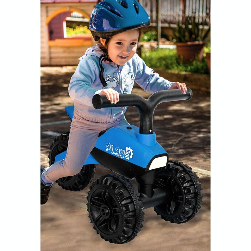 Bicicleta Equilíbrio Infantil 3 Rodas Luz E Som Rider Azul