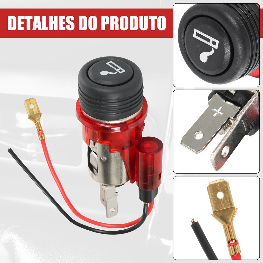 Acendedor Tomada De Carro 12v Veicular Tomada Automotivo Universal