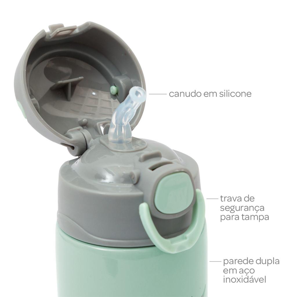Garrafa Térmica Parede Dupla Gummy Verde Buba 400ml
