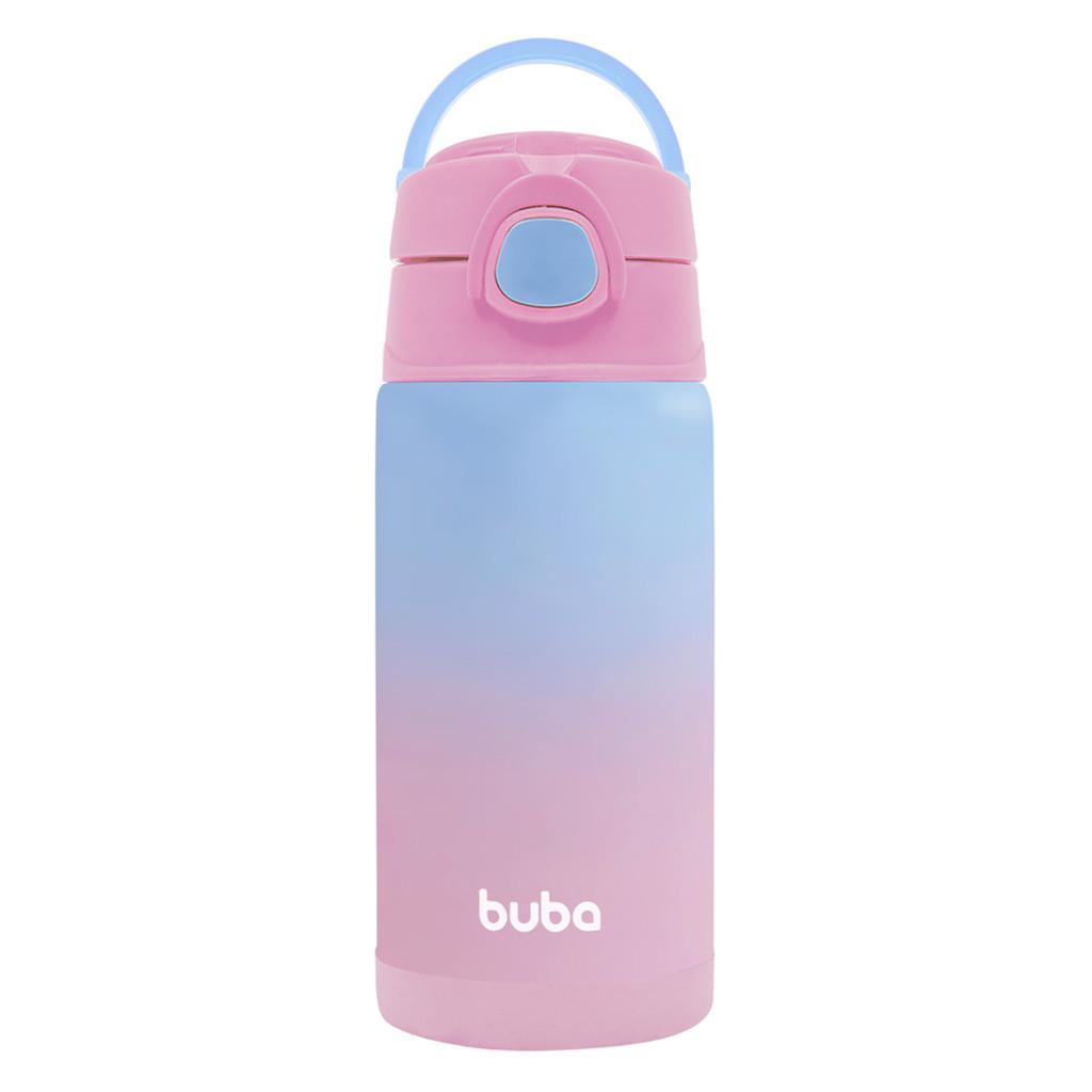 Garrafa Térmica Buba Parede Dupla Degradê Rosa 400ml