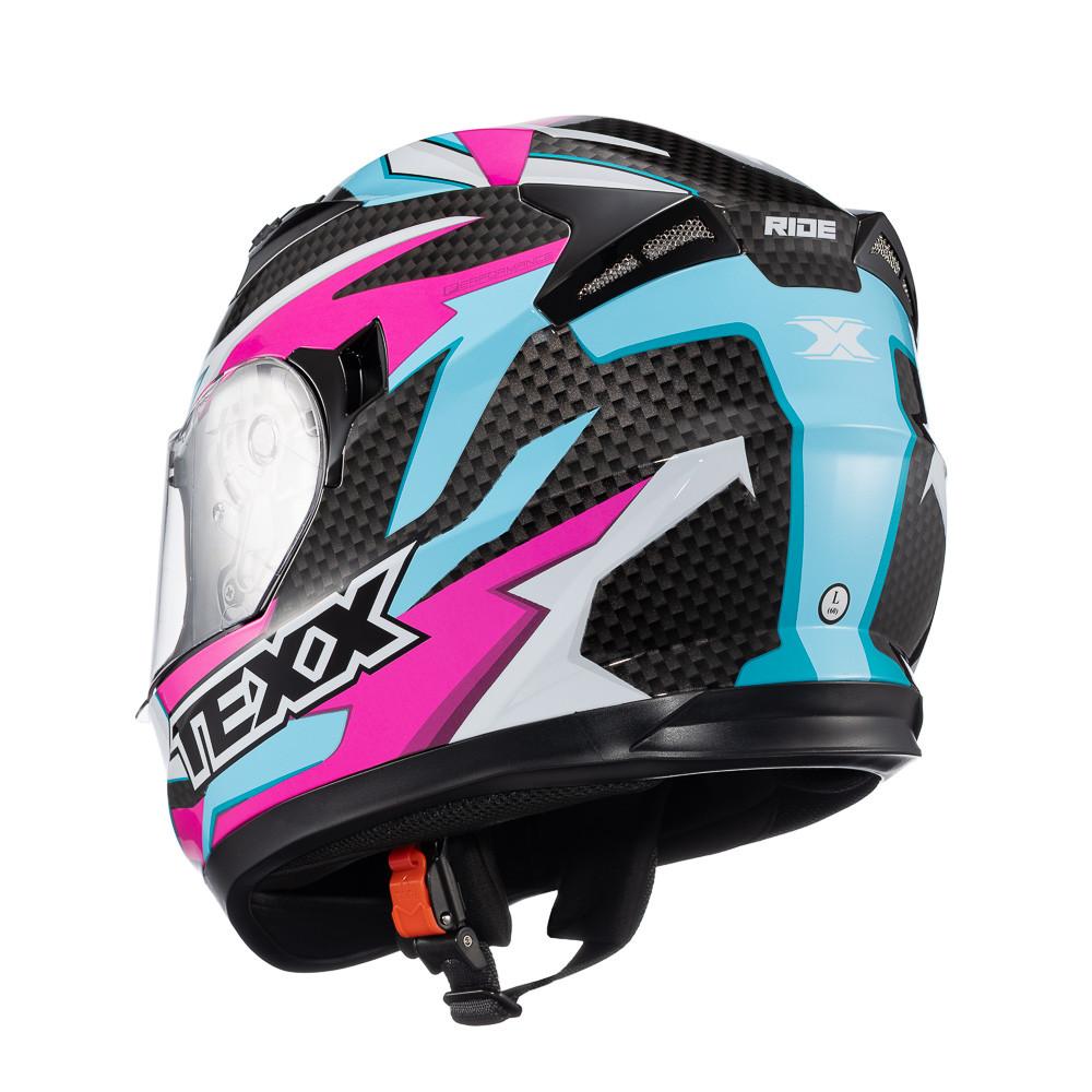 Capacete Moto Texx Strike Ride Azul Rosa Branco Preto