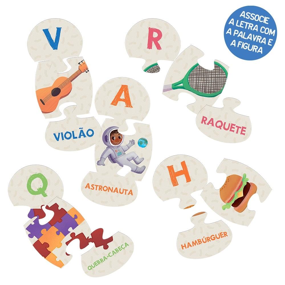 Jogo Educativo Aprendendo O Alfabeto Toyster Brinquedo Letras Imagem Nomes Puzzle Quebra Cabeça