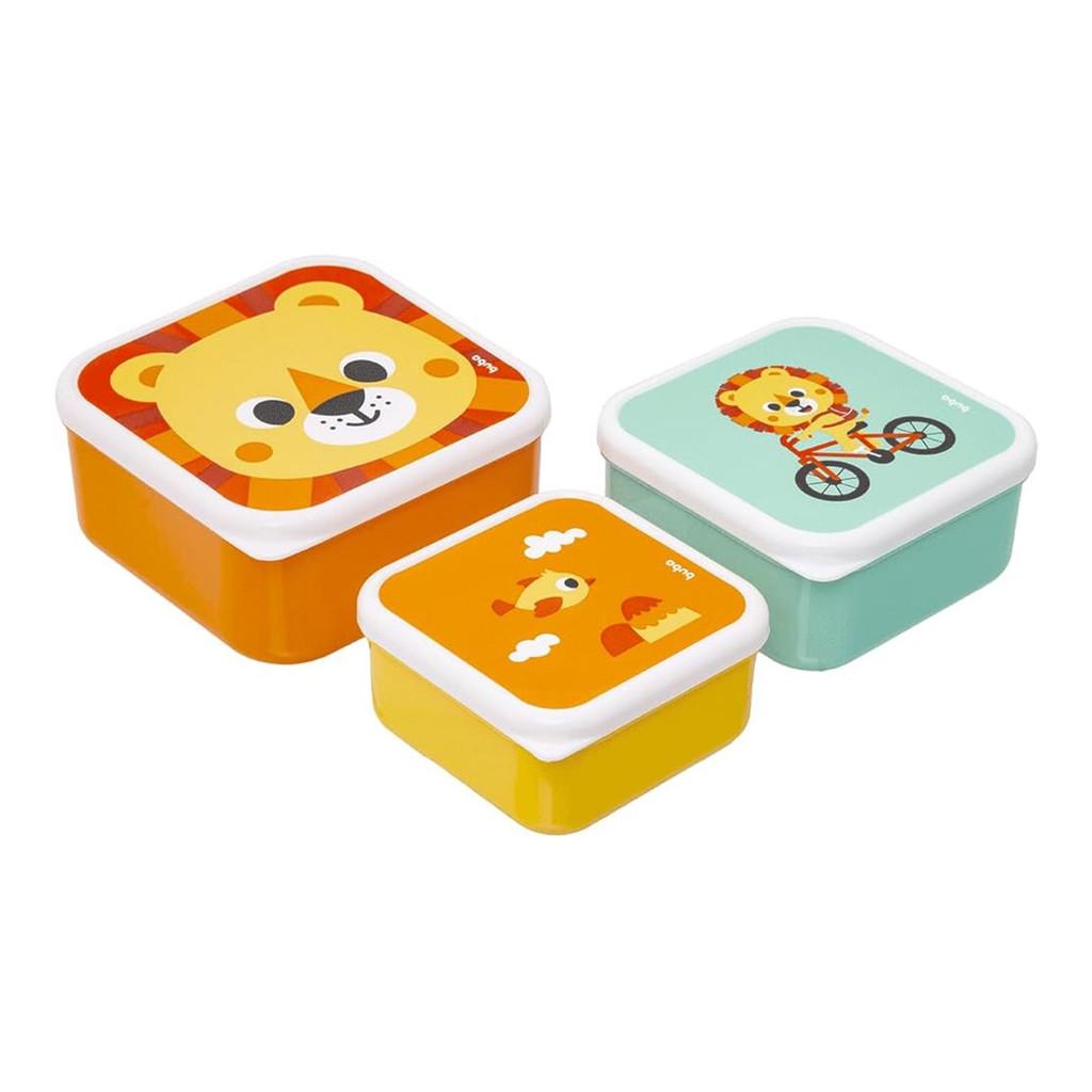 Kit 3 Potes Lancheira Infantil Buba Bubazoo Leão