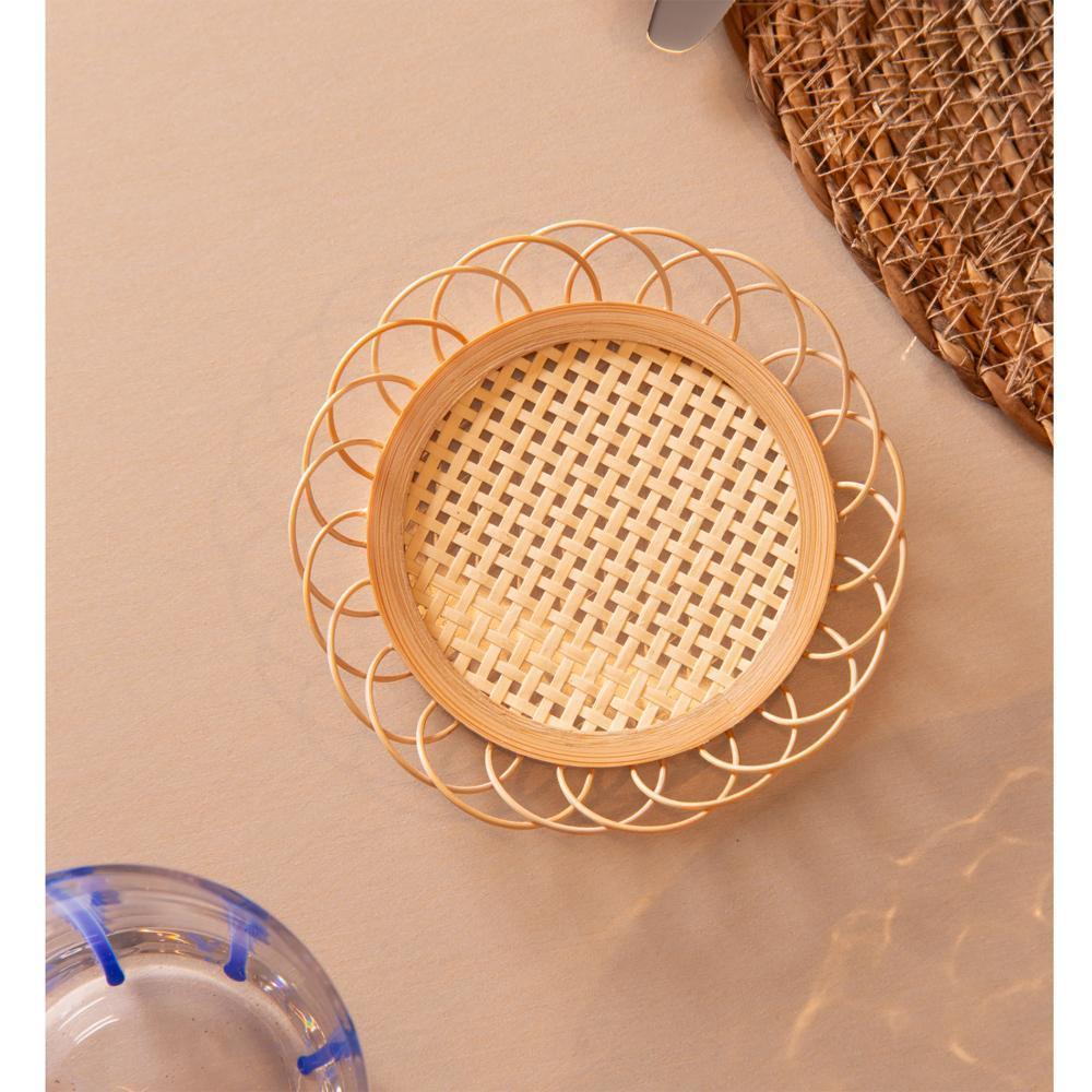 Porta Copos Wolff Tramato 11cm X 2cm Natural Rattan