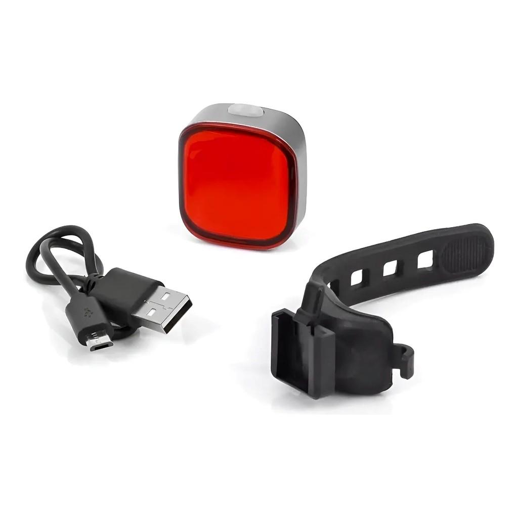 Pisca Traseiro Bicicleta Sinalizador De Bike Absolute Square Preto