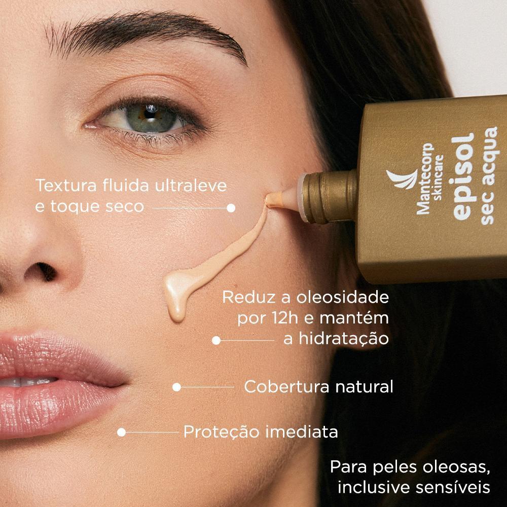 Protetor Solar Facial Episol Sec Acqua FPS 60 Claro - 40ml