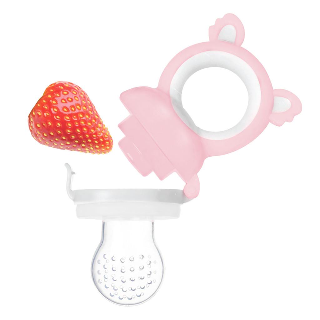 Porta Frutinha Alimentadora Coala Silicone Rosa Buba Menina