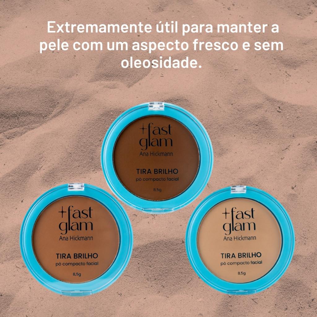 Pó Compacto Facial Tira Brilho Fast Glam Ana Hickmann