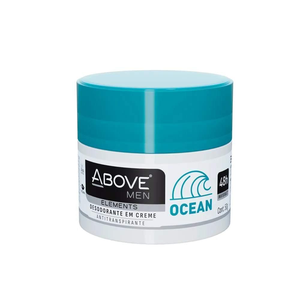 Desodorante Creme Ocean Above Masculino Elements 50g Kit Com 2 Unidades