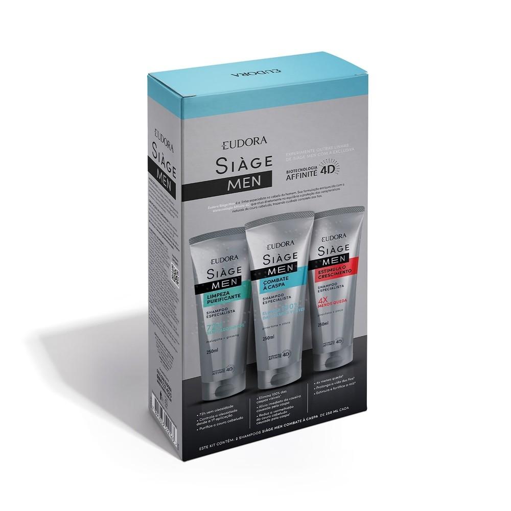 Eudora Siàge Men Kit Shampoo Combate À Caspa 250ml (2 Itens)