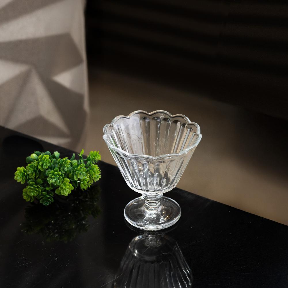 Taça De Sobremesa 150ml Cristal Ecológico Lyor Flor Incolor Para Doces E Sorvetes