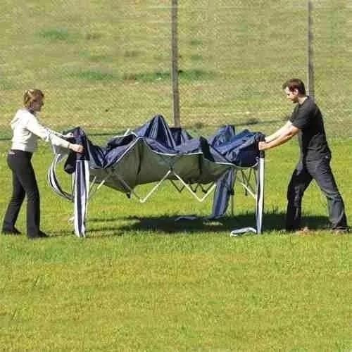 Gazebo 3x3m Mor X-flex Azul Tenda Dobrável Oxford Silvercoating Proteção Uv Impermeável