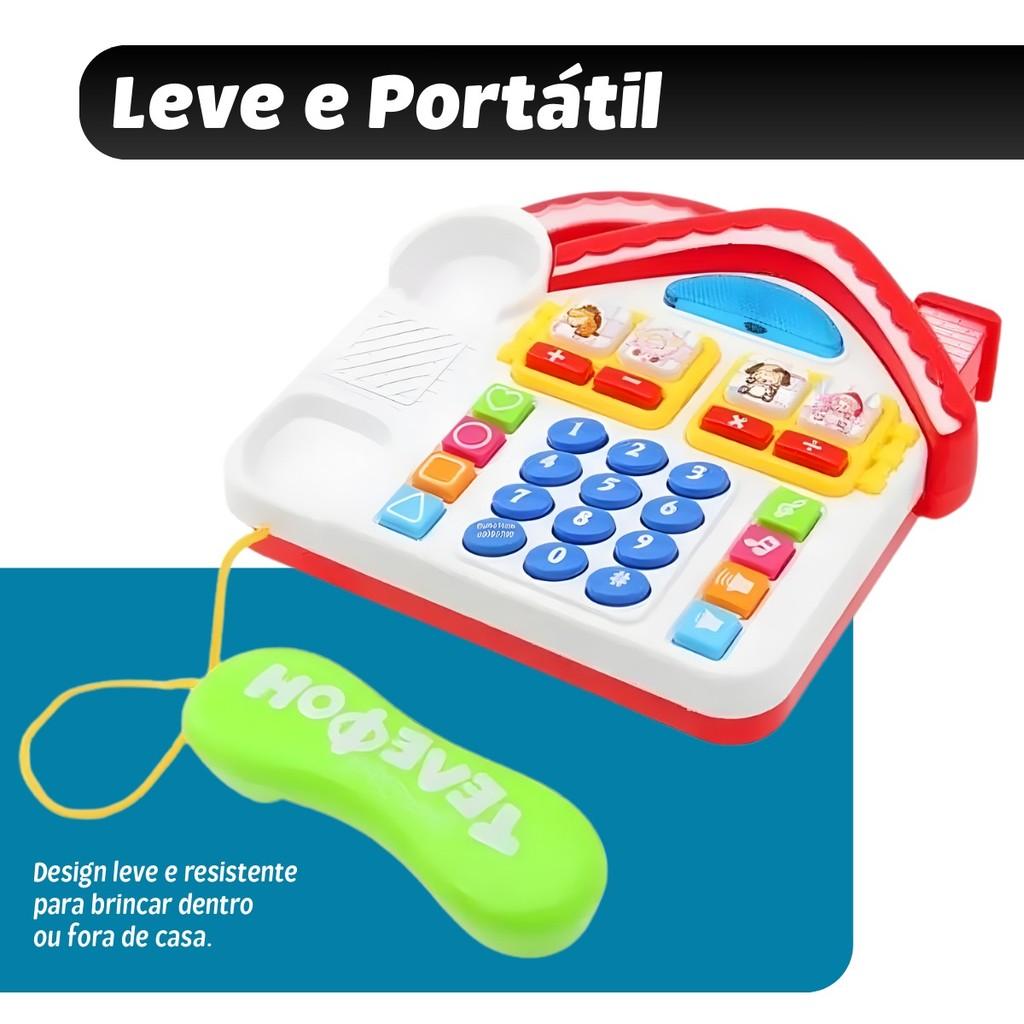 Telefone Infantil Brinquedo Musical Didatico Interativo Casa Divertida Com Luz E Som Bebe Kizumba