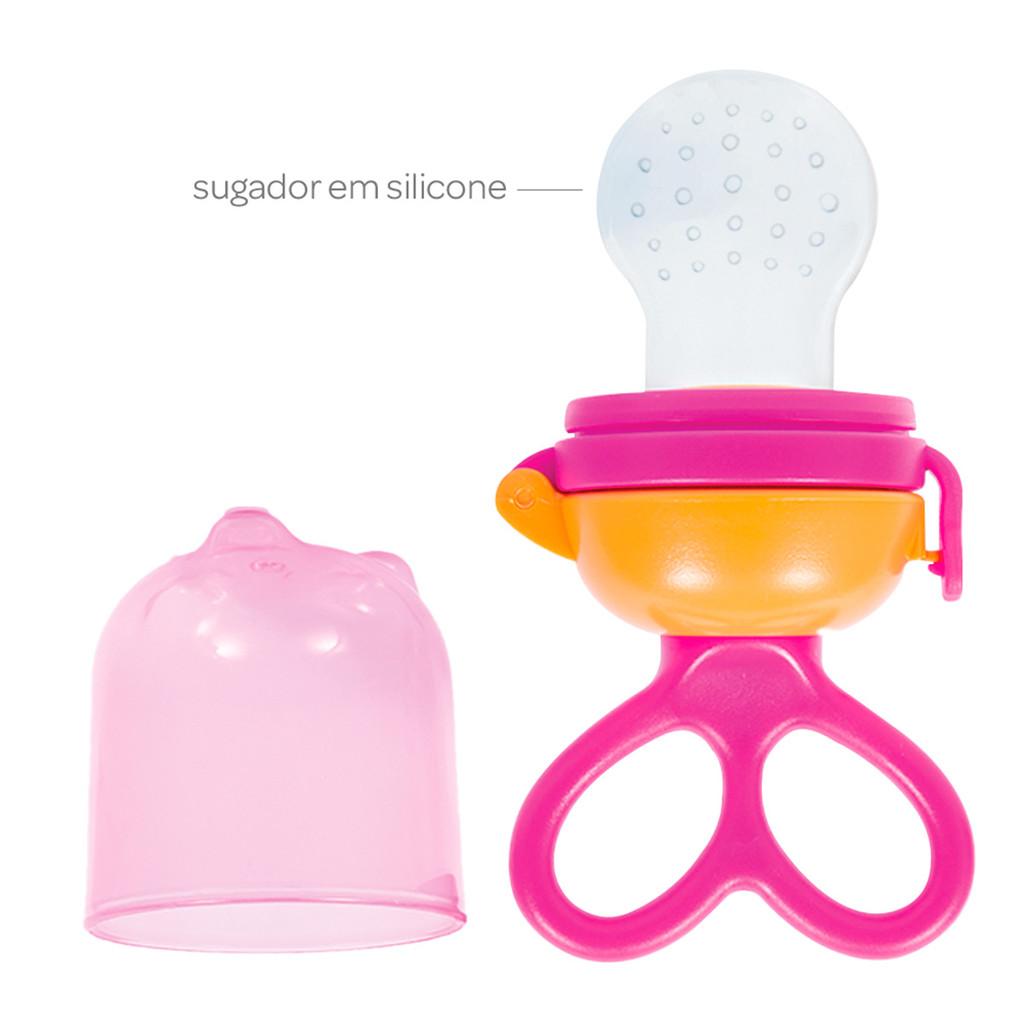 Porta Frutinha Alimentadora Silicone Rosa Buba