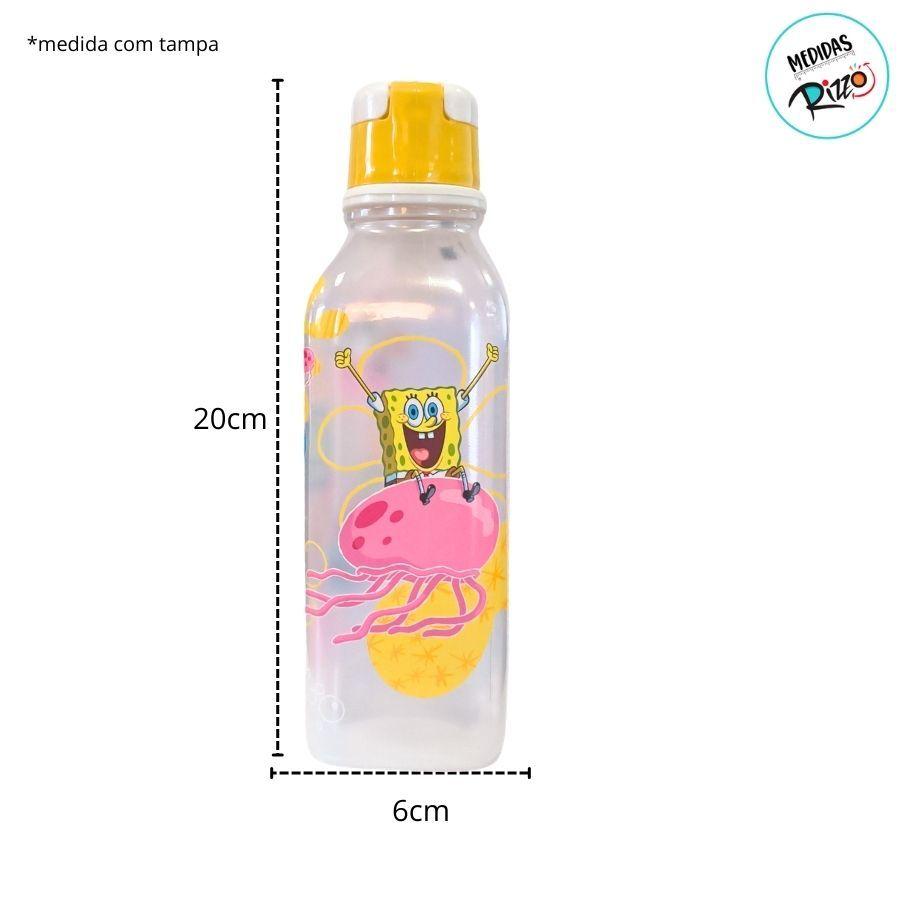 Garrafa Abre Fácil Quadrada - Bob Esponja - 530ml - 1 Unidade - Plasútil - Rizzo