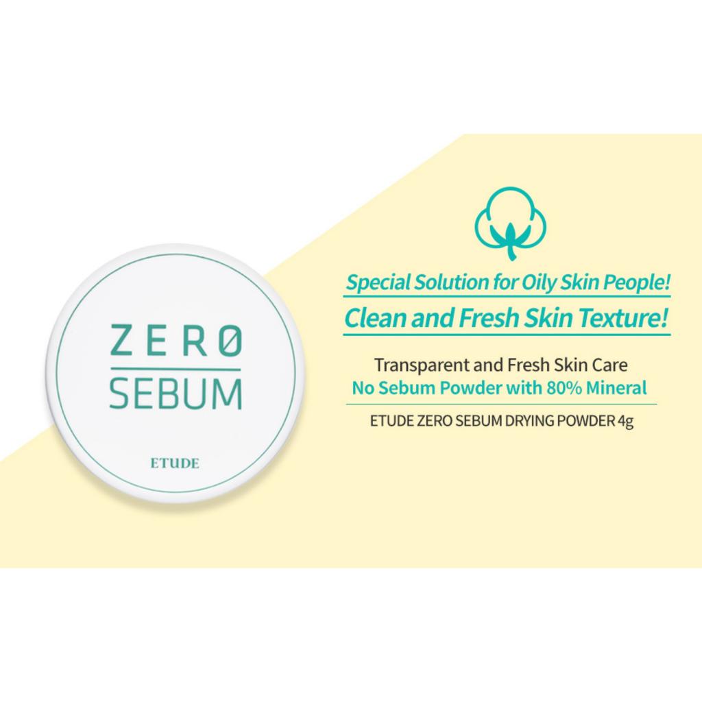 Etude Zero Sebum Drying Powder 4g New Lightweight Oil Control No Sebum Loose Face Powder With 80 Mineral Long Lasting For Setting Or Foundation Makes