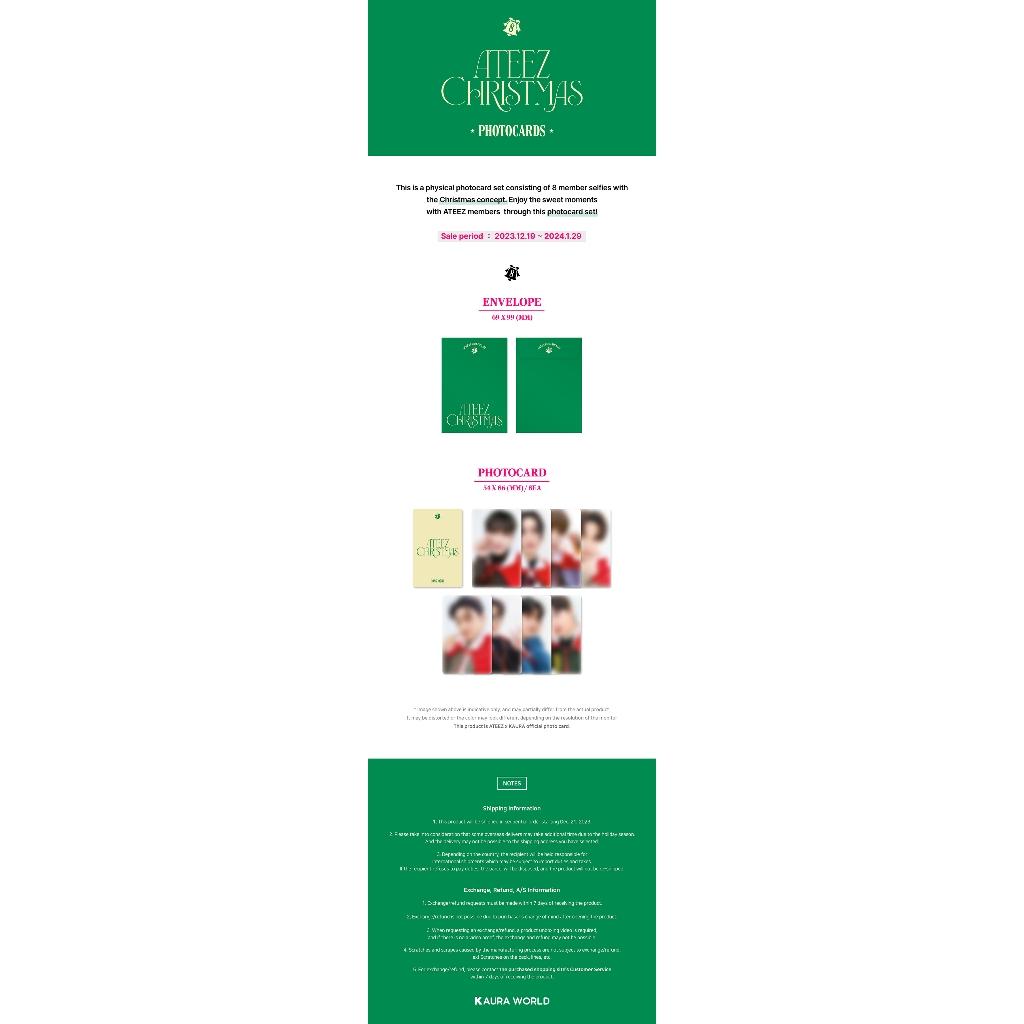 Ateez X Kaura 2023 Christmas Photocard Set