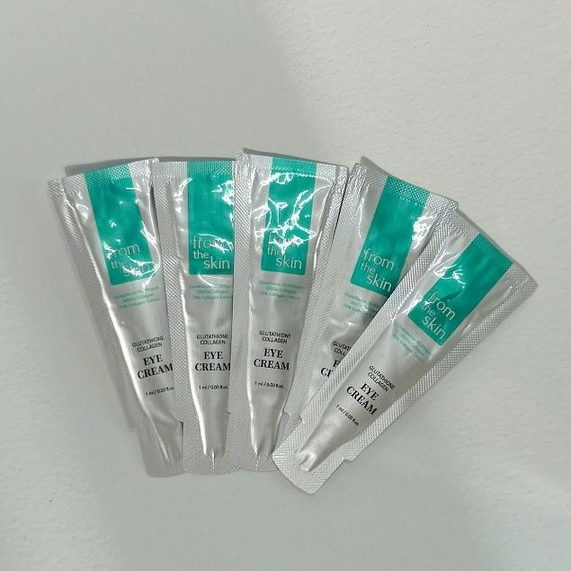 From The Skin Glutathione Collagen Pack/Eye Cream/Foam Cleanser Sample 5pcs (no Box)