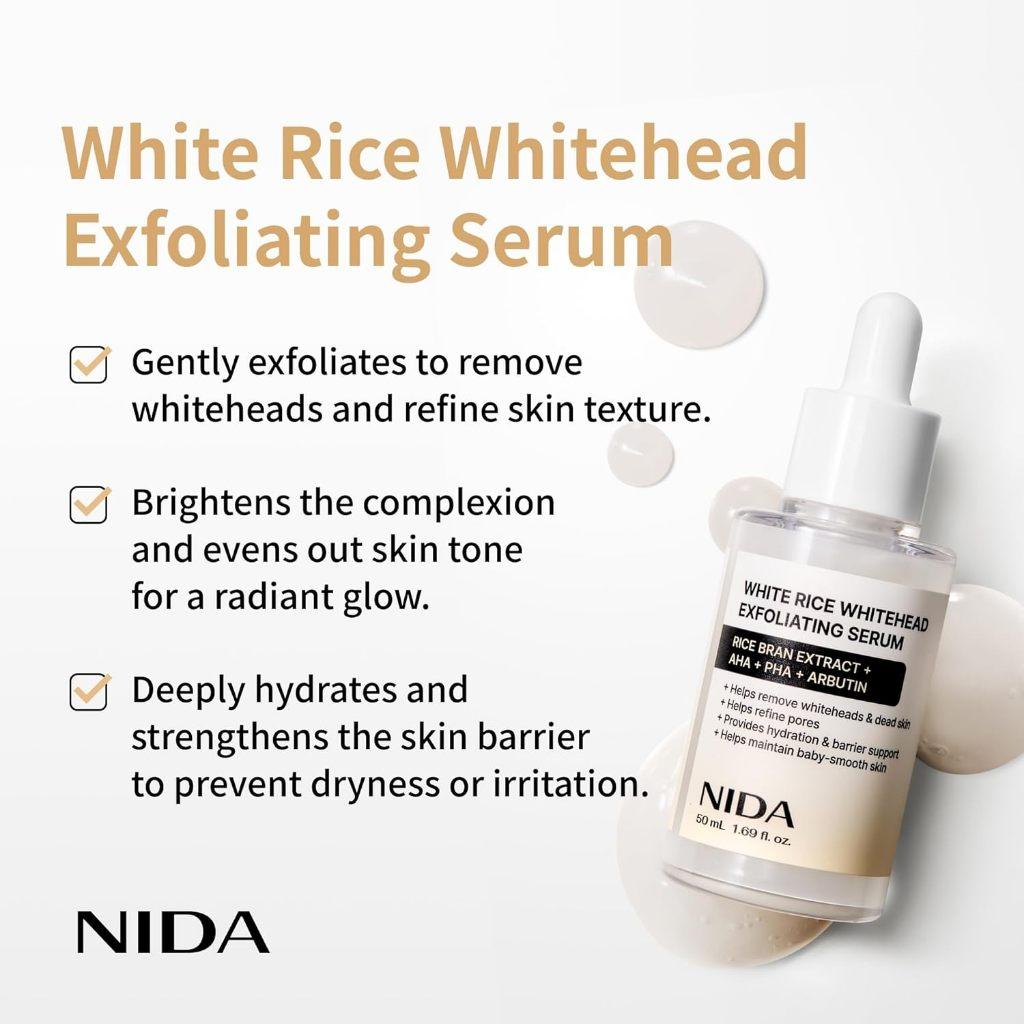 Nida White Rice Whitehead Exfoliating Serum 50ml