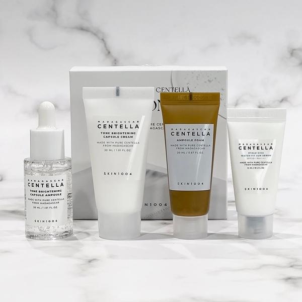 Skin1004 Madagascar Centella Travel Kit(hyaluronic Acid/poreizing/even Tone/tea Tree/Centella)